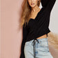 Bell Sleeves Cropped Top ( Taupe or Black )