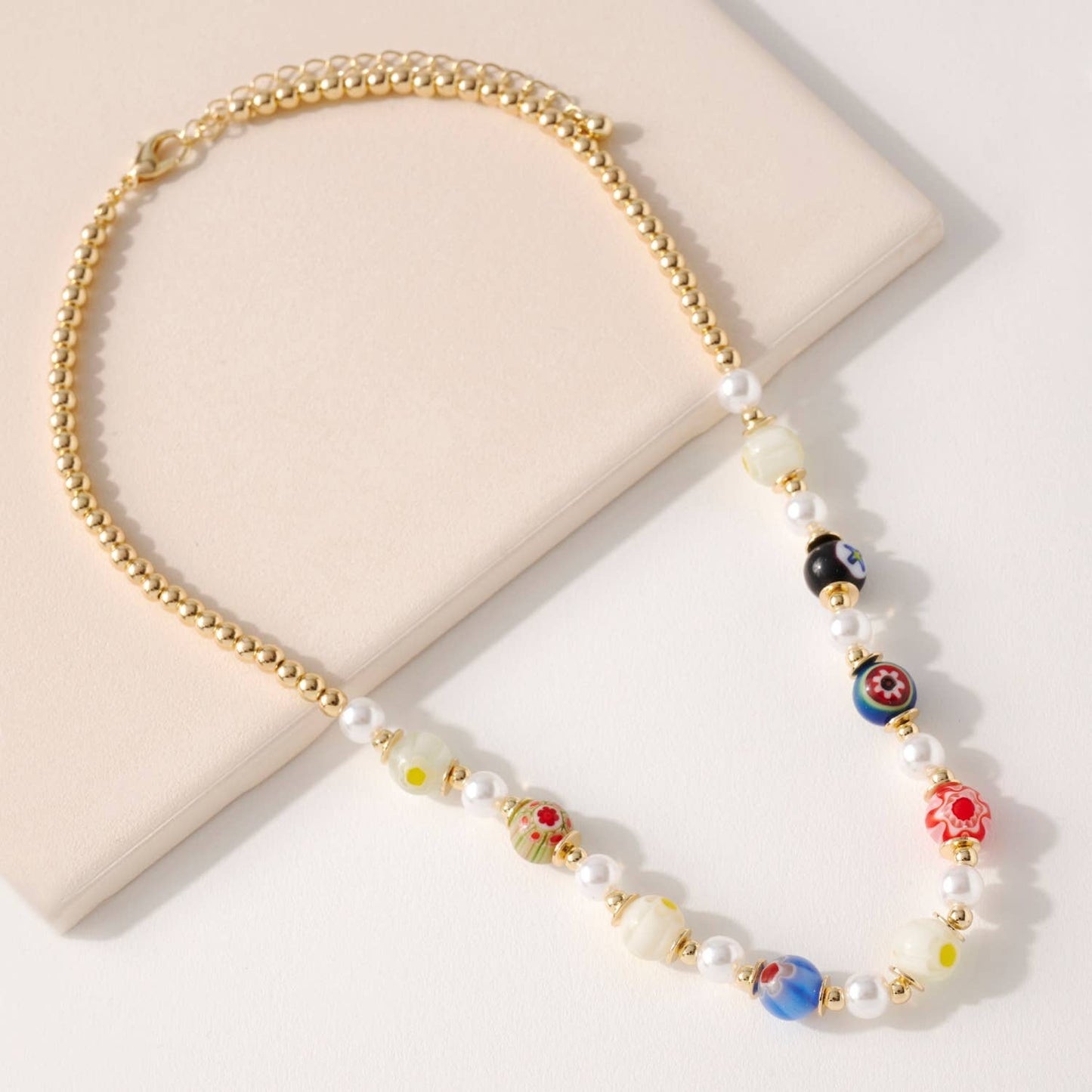 Pearl Murano Glass Beaded Necklace