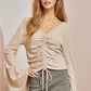 Bell Sleeves Cropped Top ( Taupe or Black )
