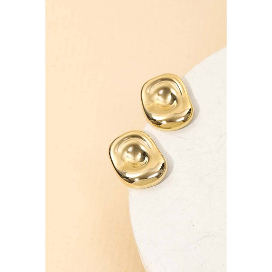 Hammered Oval Post Earrings